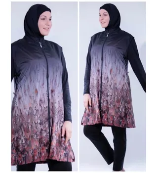 Šev 3105 Čierna Veľkosť Klasické Digitálne Vzorované Hidžáb Plavky