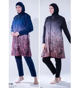 Šev 3105 Čierna Veľkosť Klasické Digitálne Vzorované Hidžáb Plavky Šev 3105 Čierna Veľkosť Klasické Digitálne Vzorované Hidžáb Plavky 1